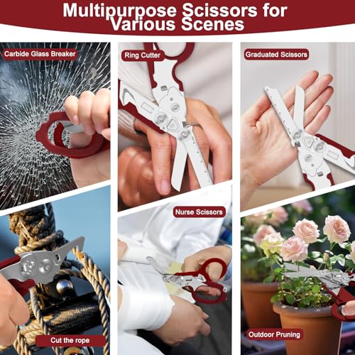 Image of 6-in-1 Heavy-Duty Emergency trauma shears|Folding Emergency Shears| | Multifunctional Life-Saving Tool|Suitable for Emergency Rescue|Outdoor Exploration|DIY Construction and Maintenance|
