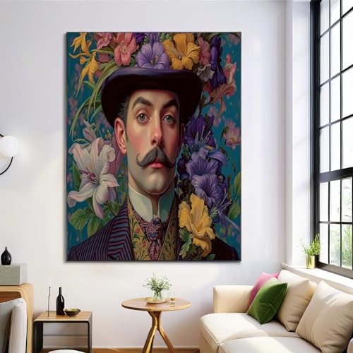 Cuadros decoracion dormitorios grandes en lienzo azul indigo de 70x100cm estilo vintage