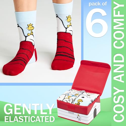 Peanuts Snoopy Womens Calf Socks, Soft Breathable Funny Pack of 64