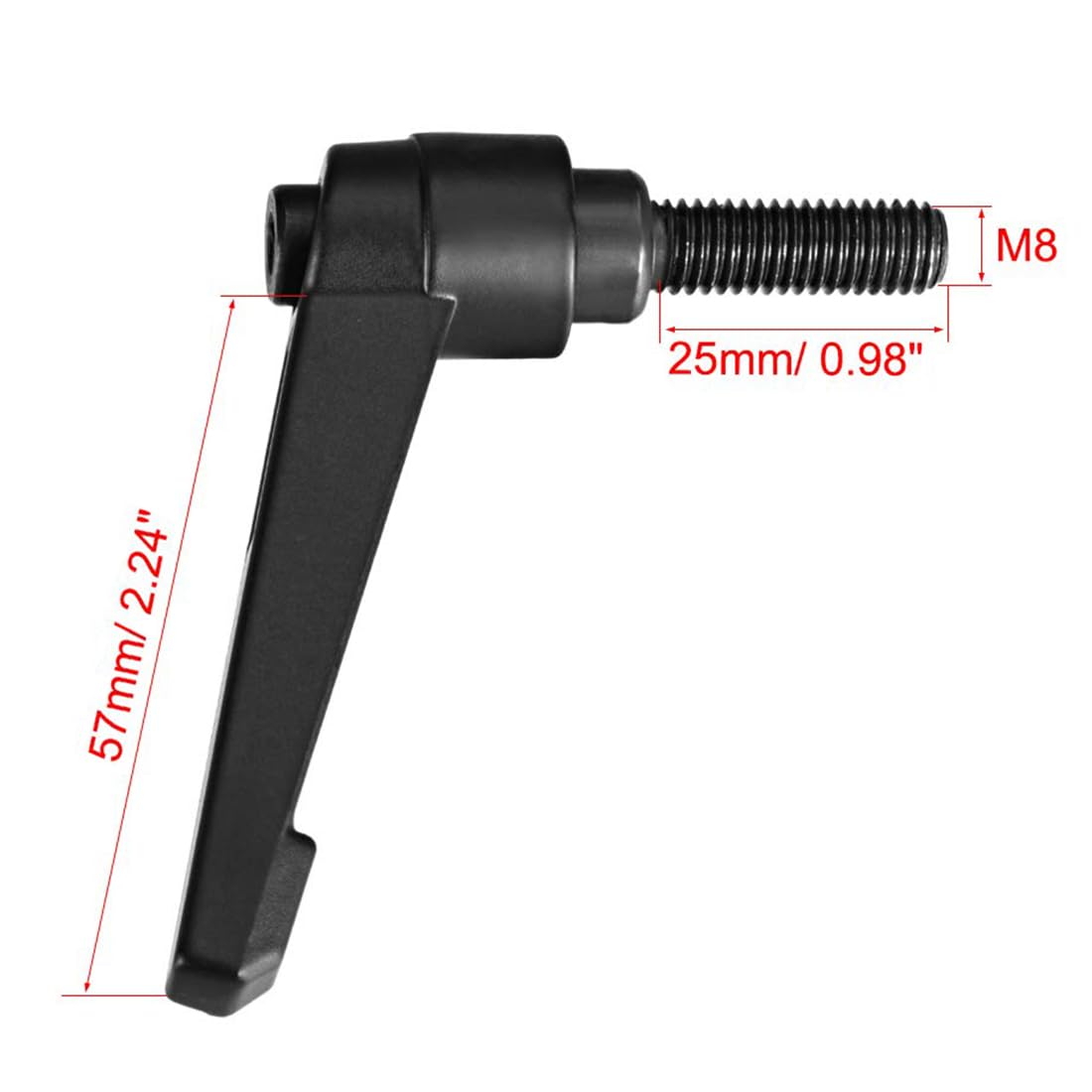 TA-VIGOR 2Pcs Adjustable Clamping Lever Handles, M8 x 25mm Locking Quick Release Push Button Ratchet Screw Knobs - Image 2