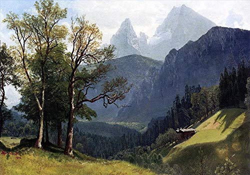 Peinture à l'huile paysage tyrolien Albert Bierstadt tableau décoration murale 03