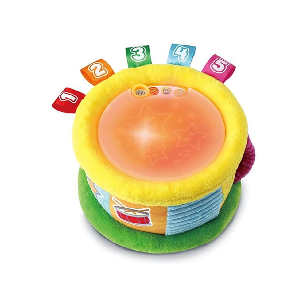 VTech Magique Tambour Lumineux, Jeu pour Enfants bilingue Italien et Anglais, 4 Modes de Jeu, Effets Lumineux, Volume réglable, arrêt Automatique, Piles incluses, 6 à 36 Mois