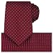 KissTies Burgundy Red Tie Set Solid Necktie + Hanky + Gift Box