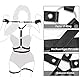 Limmion Damen Harness Leder Sexy Gürtel mit Handschellen Body Geschirre Bondage Sexy Kostüm für Frauen BDSM Fesseln Punk Taillengürtel Extrem Bondage Erotik Reizwäsche für Rave Outfit Clubwear