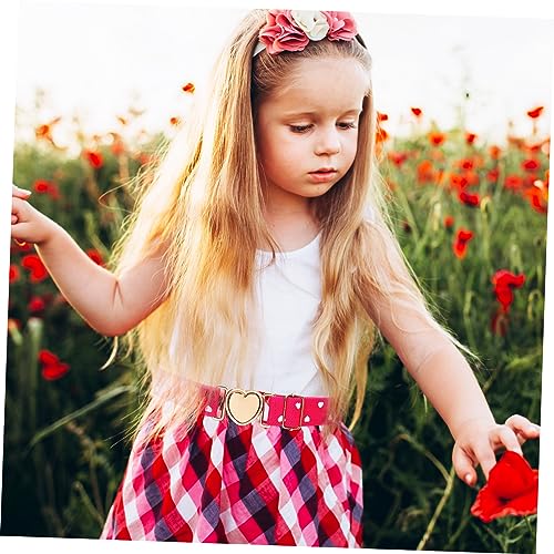 4pcs Decorative Elastic Belt for Boy Girl Girls Soft Heart Buckle Belt Cute Accessory for and Everyday Wear3