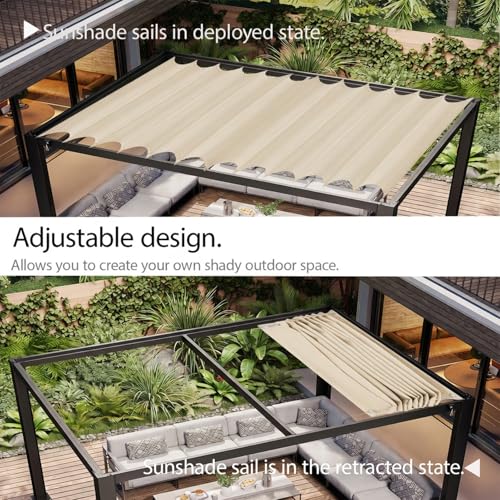 Toldo retráctil con 95% bloqueo UV y forma de onda resistente al clima 8