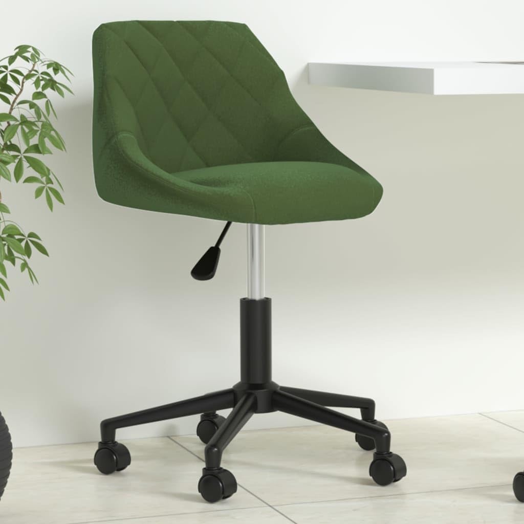 Silla de oficina giratoria de terciopelo verde oscuro con ajuste de altura, rotación de 360 grados, ruedas, respaldo ergonómico, asiento cómodo, ideal para oficina en casa, trabajo, juegos y