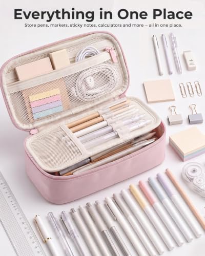 Image of WEMATE Pencil Case, Large Storage Organizer, Makeup Bag, Teacher Must - have, Big Pencil Pouch, Marker Case for College