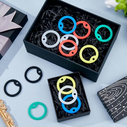SUPERFINDINGS 14 Stk 7 Farben Kreisförmiger Hundemarken Schalldämpfer Mit Nachleuchten Schützt Tieranhänger Und Gravur Namensschild Hülle Für Halsband Reduziert Lärm Bedeckt ID Beschützer Aus Silikon