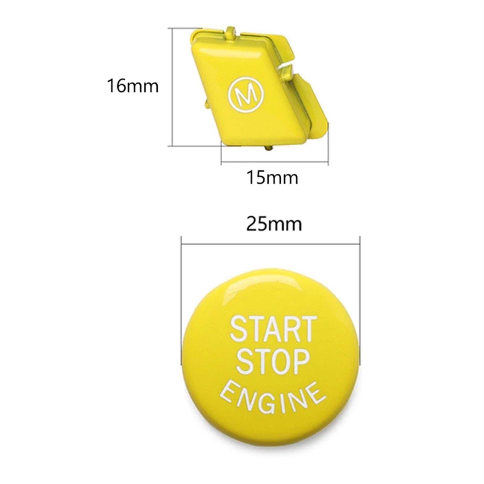 Autolenkrad Gelb M Schalterknopfabdeckung Start-Stopp-Knopf, for, for 3er E90 E91 E92 E93 M3 Motor-Start-/Stopp-Taste