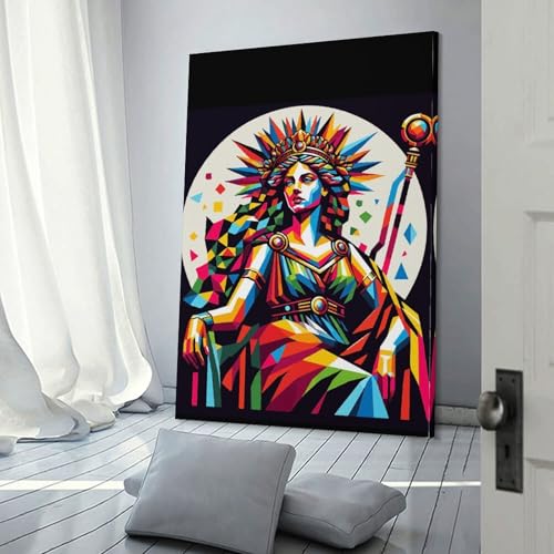 Affiche Héra reine des dieux peinture sur toile POLIUAWS 50x75 cm