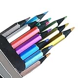 Angelduck 12 Colourful Non-toxic Metalic Colored Pencils For Adult Coloring Book Kids