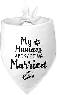 My Humans are Getting Married Dog Bandana White Dog Bandana Engagement Gift Funny Dog Bandana Wedding Photo Prop Pet Scarf Accessories for Pet Dog Lovers Gifts
