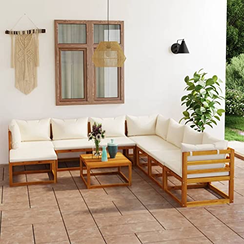 Gecheer 9-TLG. Garten Lounge Holz Loungemöbel Terrassen Gartenmöbel Set Lounge Sofa Outdoor Sitzgruppe Garten Sofa Set…