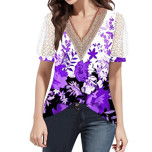 Damen Bluse Kurzarm Oberteile Tshirt,Schicke Oberteile Zum...