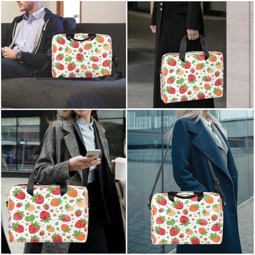 Bolso para laptop con diseño de fresa para portátiles 13-16 in miniatura 7