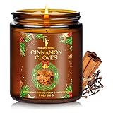Christmas Candle, Cinnamon Cloves Scented Candles for Home, Holiday Candles Natural Soy Candle, Aromatherapy Candle 7 oz Jar Candles Christmas Gifts for Women Men