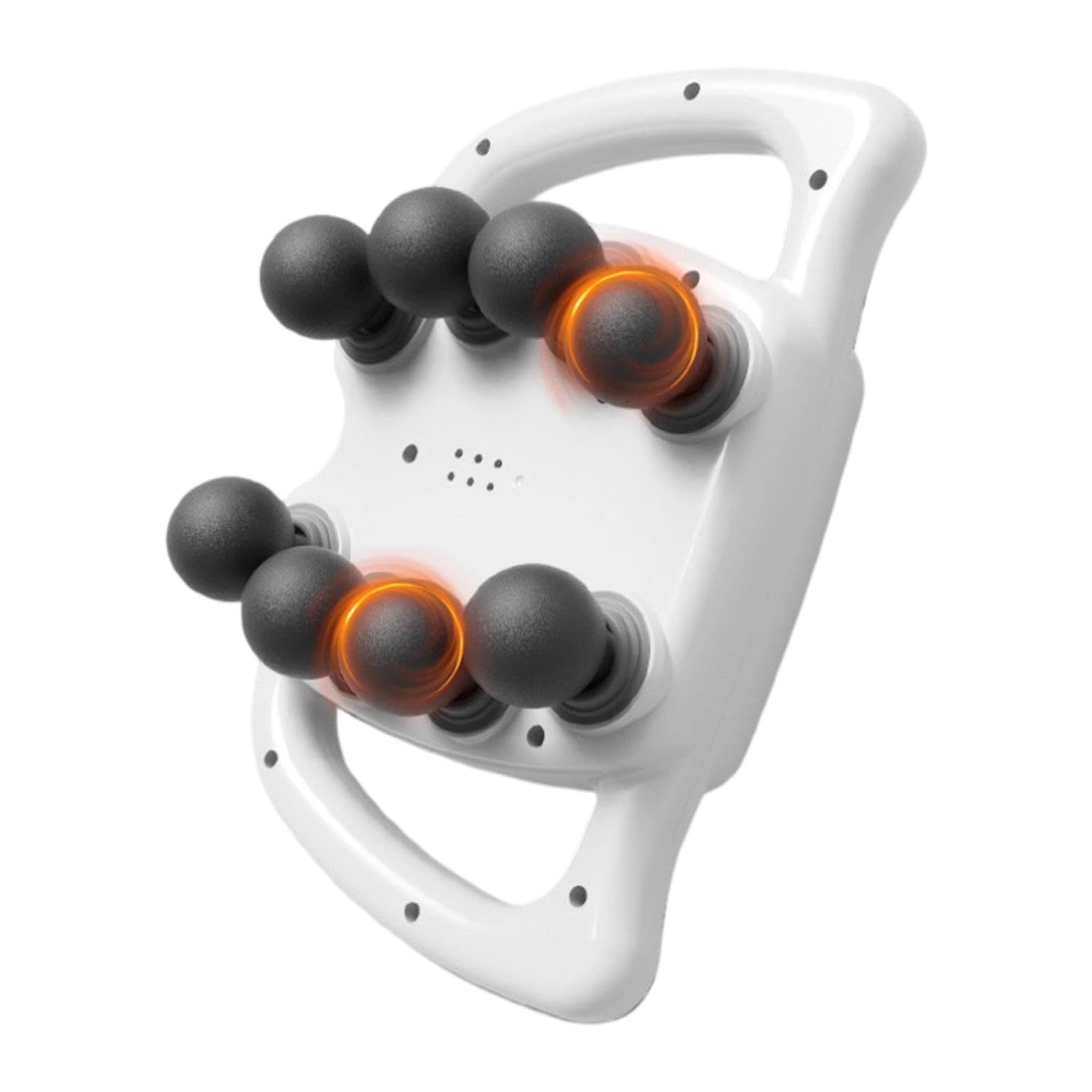Strumento massaggiante multi-testa con display digitale, portatile, multifunzionale, robusto, regolabile, elettrico per massaggio schiena, collo e, 8 Teste Bianche