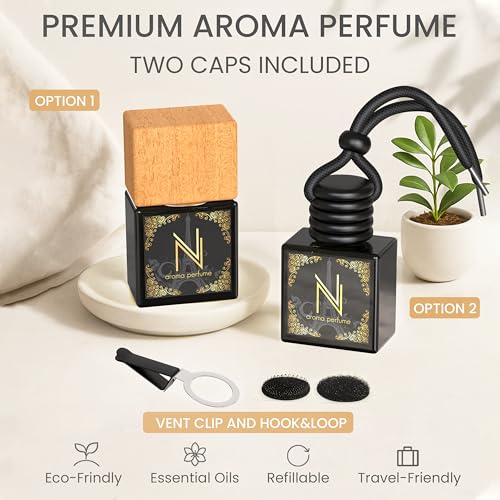Image of Car Air Freshener Aroma Perfume - Car Fresheners With Luxury In Every Diffuser - Long-lasting Fragrance Car Refresher - Car Scents Air Freshener With Alcohol-Free Perfumed Oil (Bleu de France)