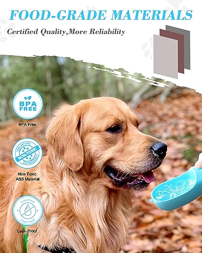Paoakaola-Dog-Water-Bottle-2-in-1-Leak-Proof-Portable-Pet-Water-Bottle-with-Food-Container-Outdoor-Portable-Water-Dispenser-for-Dog-Puppy-Supply-for-Walking-Hiking-Camping-Travel-19oz-Blue