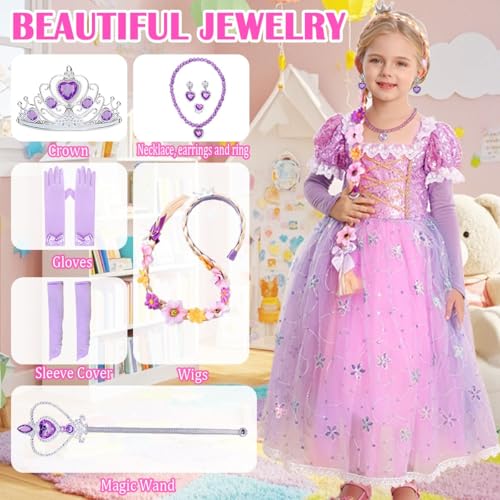 Disfraz princesa morado para niñas pequeñas miniatura 4