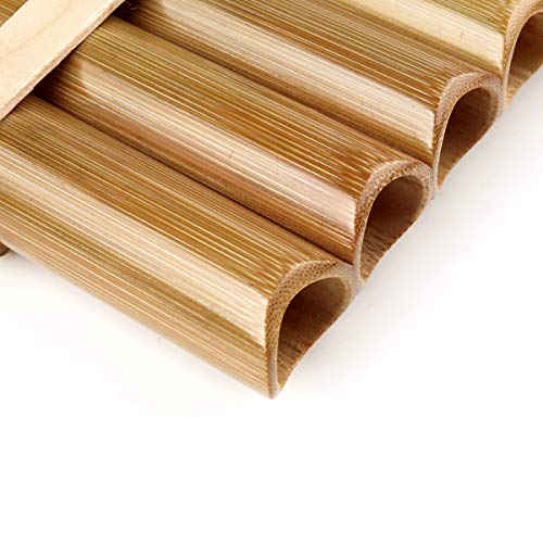 10 Pipes Pan Flute C Key Wood Reinforcement Pan Pipes Woodwind Instrument Traditional Musical Instrument Bamboo Pan flute (Right Hand) - Thumbnail 6
