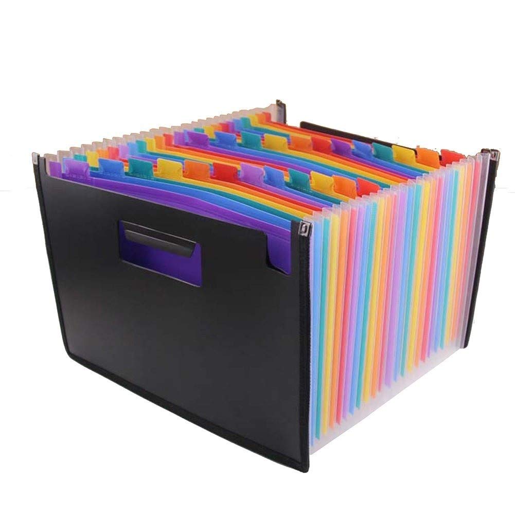 Buy OakPine 24 Pocket Expanding File Folder Large Plastic Rainbow