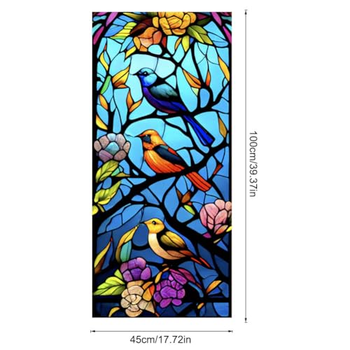 Vinilo decorativo para ventana privacidad con patrón de colibrí miniatura 6