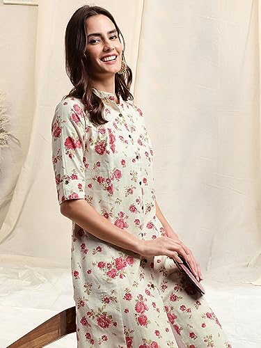 Image of MIRCHI FASHION Women Rayon Sequin Embroidery and Polka Dots Print Straight Kurta