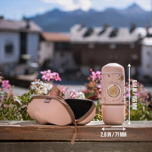 WACACO Nanopresso Portable Espresso Maker Bundled with Protective Case, Upgrade Version of Minipresso, 18 Bar Pressure, Portable Travel Coffee Maker, Manually Operated (Nanopresso Dark Soul Pink) - Image 6