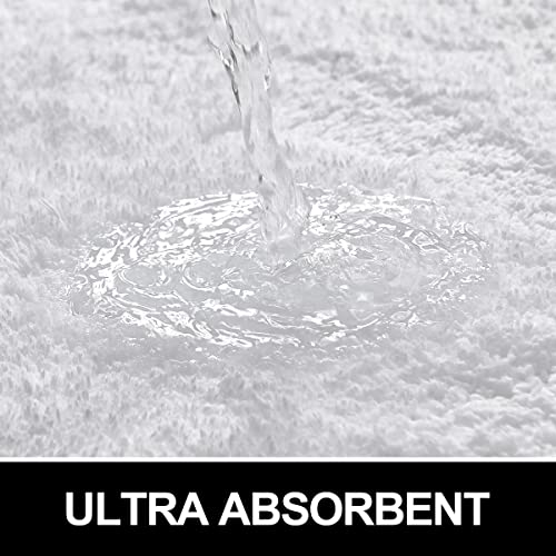 Lochas Luminous Non Slip Bathroom Rugs Runner 24 X 70 Inch, Extra Soft And Comfy Bath Mats Rug, Absorbent Thick Microfiber Mat Carpets For Bathroom Shower, White #TOP3