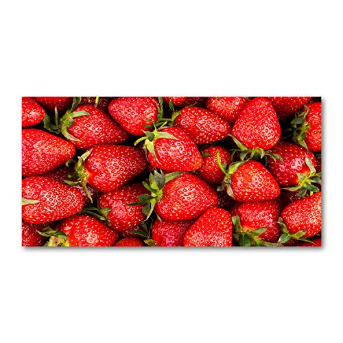 Tirages sur toile de fraises rouges 120x60 cm pour cuisine modernisée
