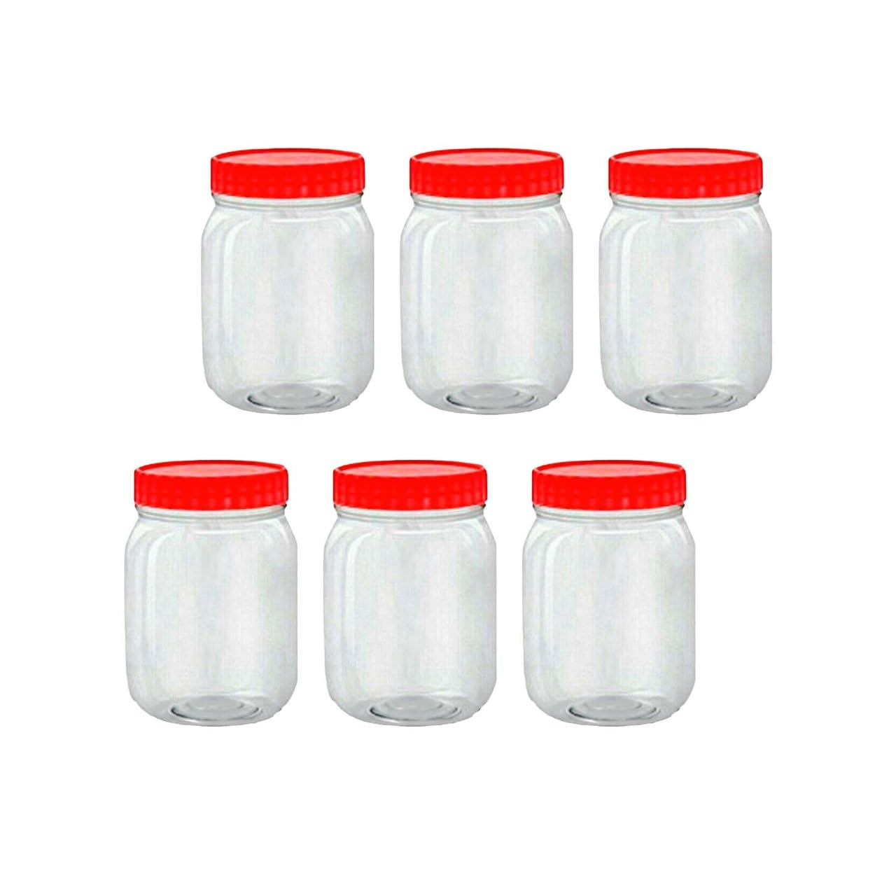 QUANTA Plastic Jars with Lids, Clear Storage Containers, Airtight, Stackable, BPA-Free Container Jar for Spices Sweets