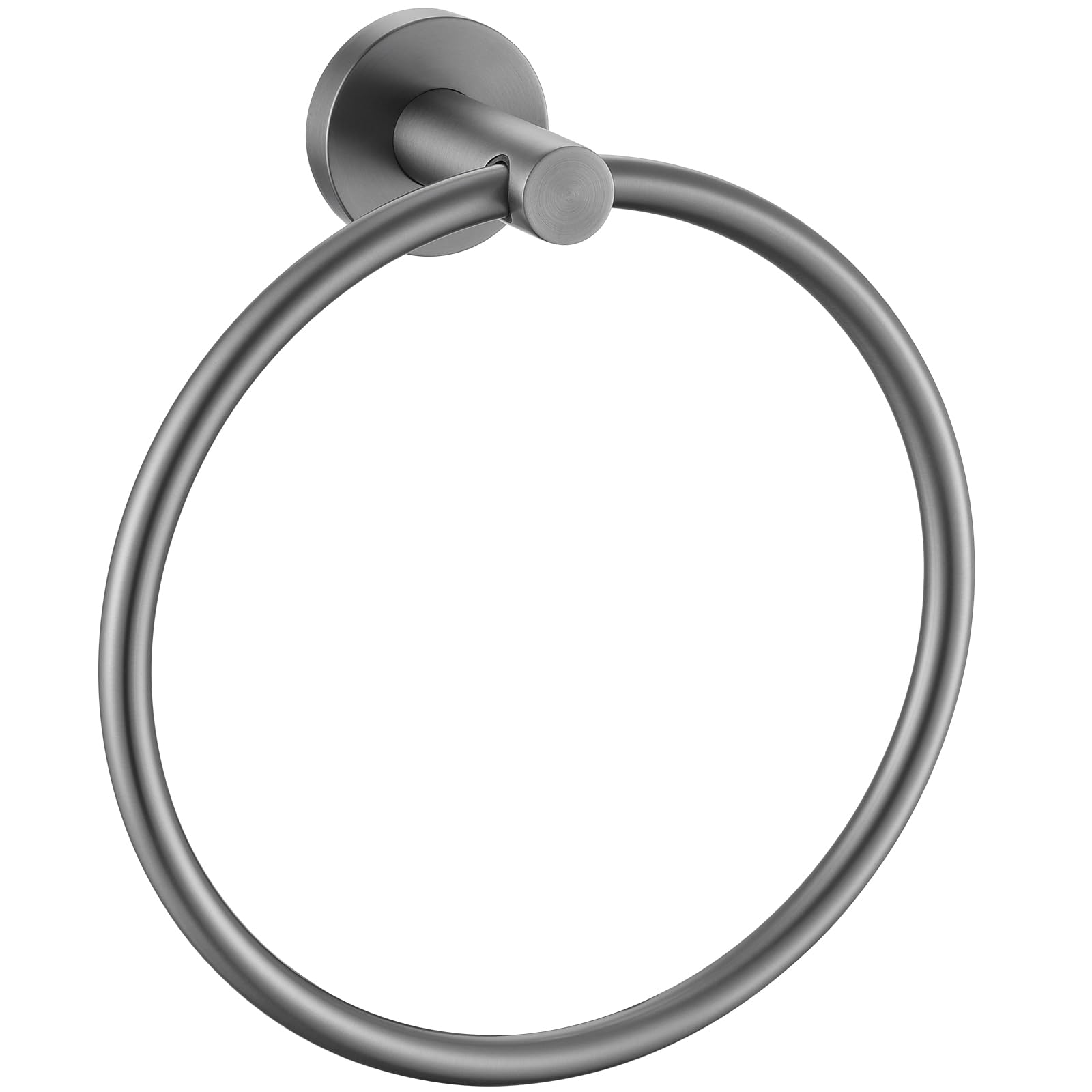 APLusee Gunmetal Gray Towel Ring, 304 Stainless Steel Rustproof Towel Holder for Bathroom Wall Mounted, Easy to Install