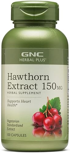 GNC Herbal Plus - Extracto de espino de 150 mg, 100 cápsulas, apoya la salud del corazón