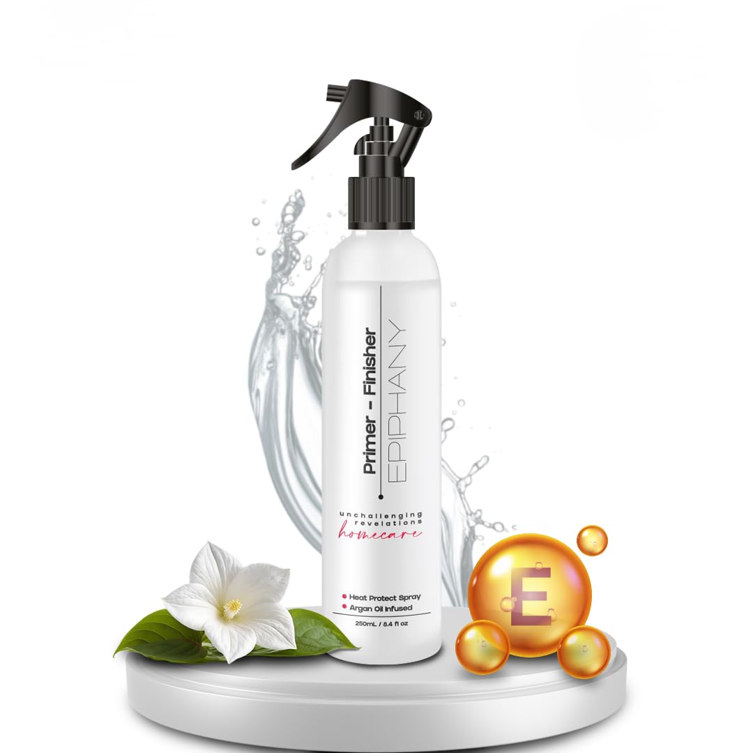 Epiphany Heat Protectant & Anti Frizz Primer – Thermal Protection for Flat Iron & Blow Dryer | Ceramides & Natural Oils | Shine Boost & Cuticle Seal | Salon Grade
