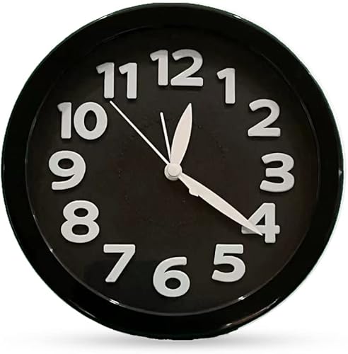 BuyinMo Reloj despertador de 6 pulgadas para dormitorio, mesita de noche, oficina, reloj despertador, silencioso, sin tictac, analógico, de cuarzo,