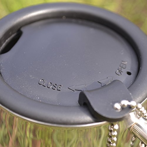 Tazza da campeggio HEECN 300ml con coperchio a