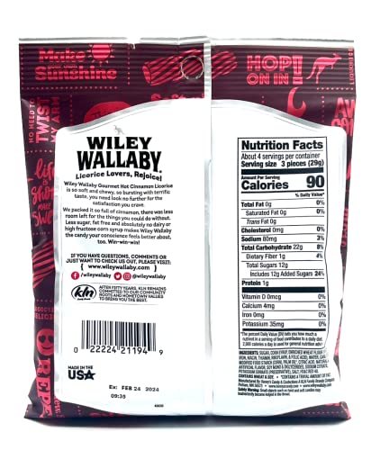 Wiley Wallaby, Hot Cinnamon Licorice Candy, Vegan, Fat Free, No High Fructose Corn Syrup #TOP1