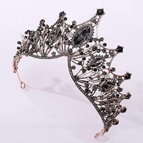 Coronas de novia sin tirones con cristales morados y base de bronce cómoda 6
