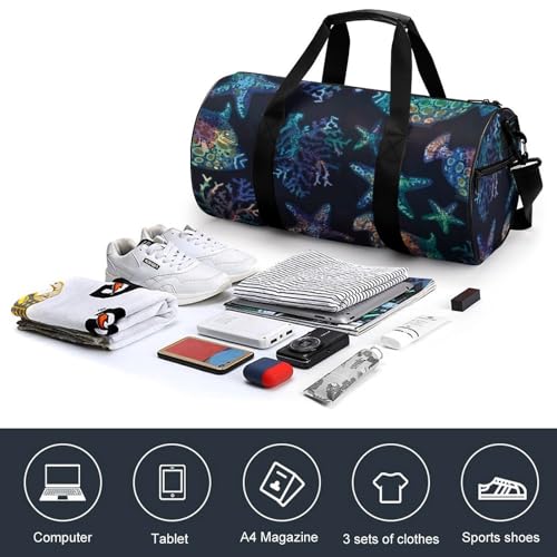Sac de sport bleu étoile de mer sac de voyage 45cm