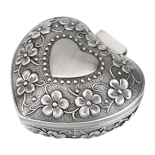 Brrnoo Joyero Vintage, Joyero de Corazón Antiguo, Forma de Corazón de la Forma del Corazón Organizador de Almacenamiento de Pendientes para Bodas, Fiesta de Cumpleaños, Día de San