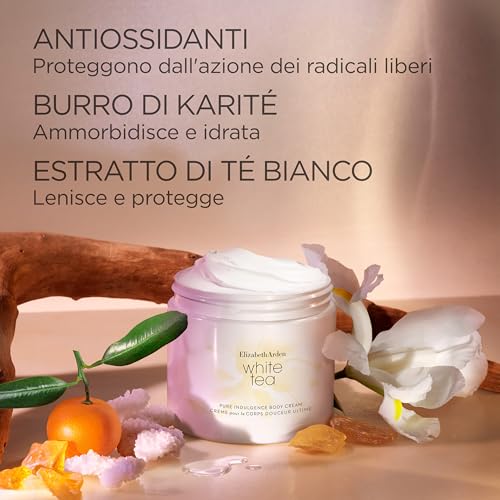 Elizabeth Arden - White Tea, Crema Corpo al Tè Bianco, Profumata al Tè Bianco, Idrata Profondamente, per una Pelle Liscia e Setosa, Uso Quotidiano, Adatta a Tutti i Tipi di Pelle - 400 ml - 2