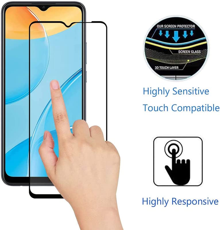 Image of ZARALA Tempered Glass Screen Protector Compatible for (Black) with Edge to Edge Coverage and Easy Installation kit (SAMSUNG GALAXY A22 5G)