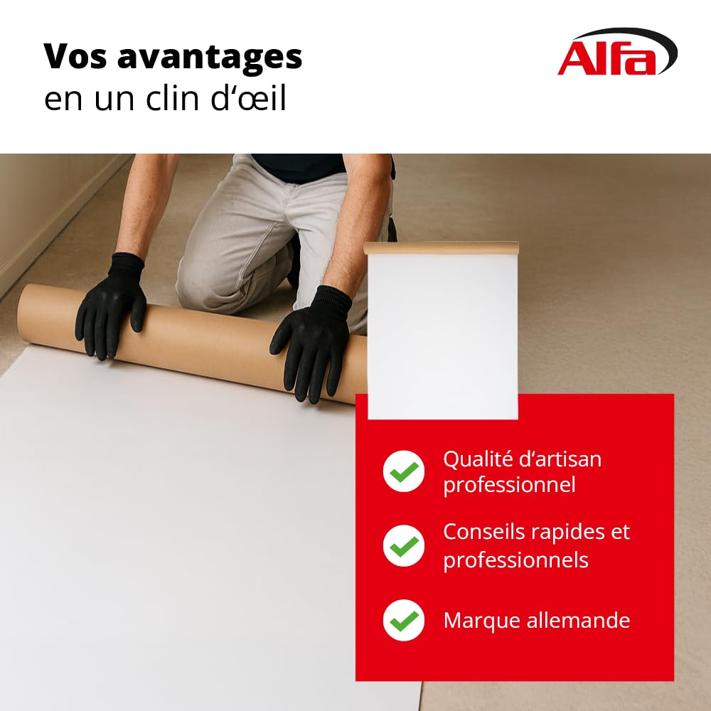 Alfa Carton de protection chantier – Sol & surface – 50 m² – 280 g/m²
