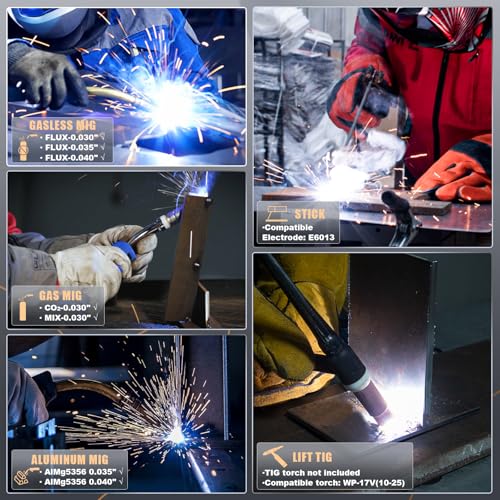 Image of AZZUNO Aluminum MIG Welder 175Amp, 110V /220V 5 in 1 MIG Welding Machine