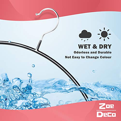 Zoe Deco ZD-HGR-010BLK 10 Pack Non-Slip No Shoulder Bumps Clothes Hangers With Grippy Coating, Steel Sweater Hangers thumb #4