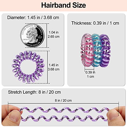 JessLab 20 Pcs Spiral Hair Ties, Plastic Hair Coil Bands - Image 3