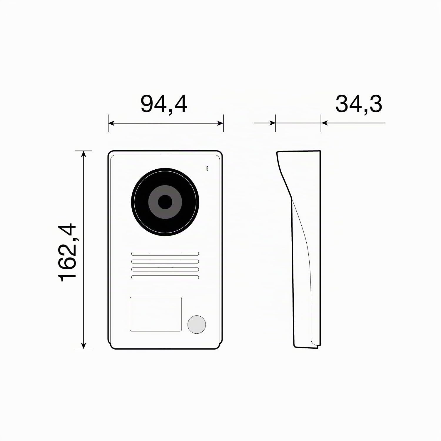 VIMAR K40930 Kit visiophone 1 Famille pour Pose en saillie avec: interphone vidéo, Platine de Rue à 1 Boutons, Alimentation DIN, étriers de Fixation, Contrôle des accès RFID, Écran 7 Pouces