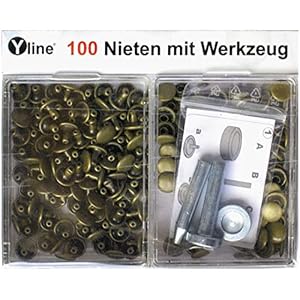 Yline 100 Stück Hohlnieten Set 9 mm